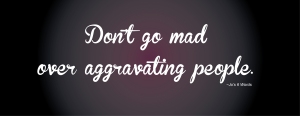 Don’t go mad over aggravating people.